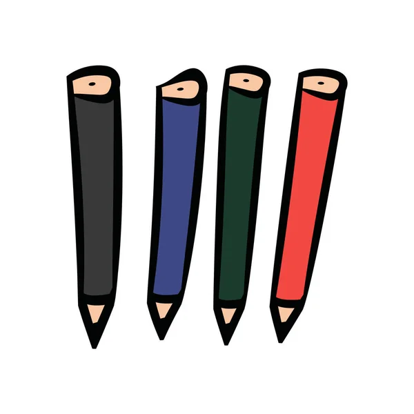 Multi Colored Pencils Universal Creativity Animation — Stock Vector