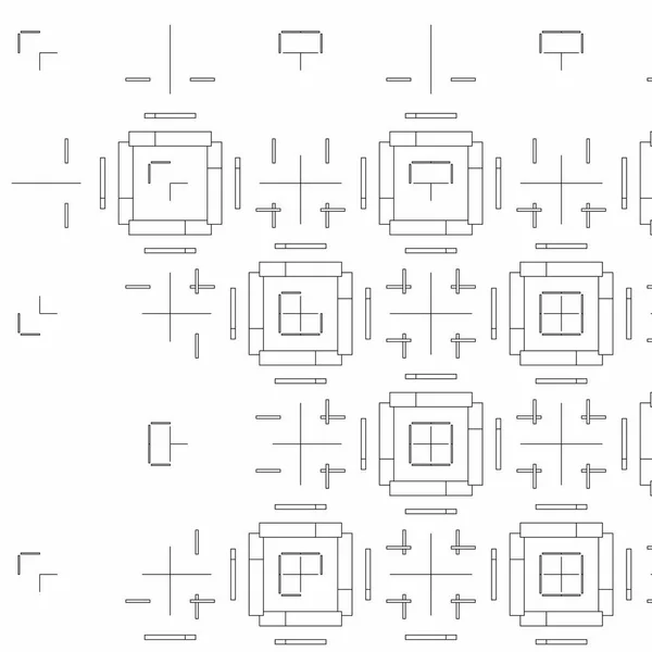 Белый фон из одностороннего геометрического рисунка в черном — стоковое фото