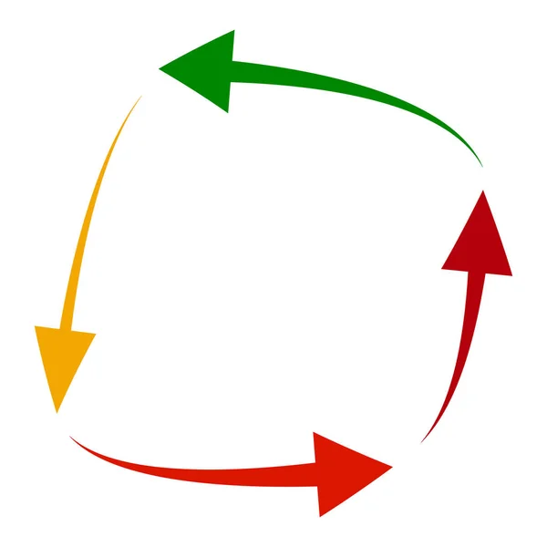 Kreisförmige Pfeile Verschiedenen Farben Für Embleme Und Design — Stockvektor