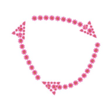 tasarım için bir çiçek süs üç dairesel oklar