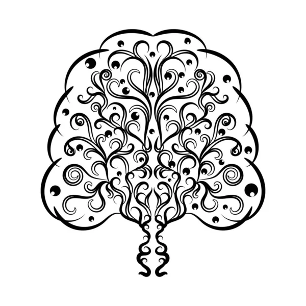 Openwork Дерево Фруктами Красивых Процветает Творчества — стоковый вектор