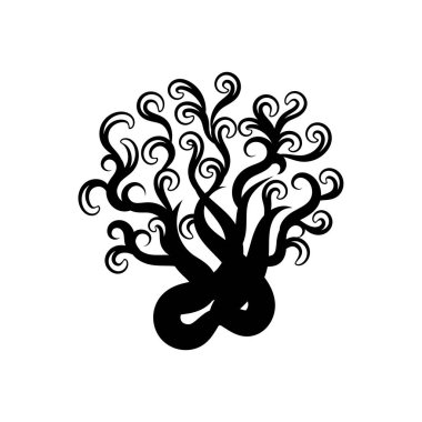 Yaratıcılık için siyah gövdesi olan dallı bir ağaç.