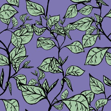 Dalları ve beyaz yaprakları olan leylak arkaplan.