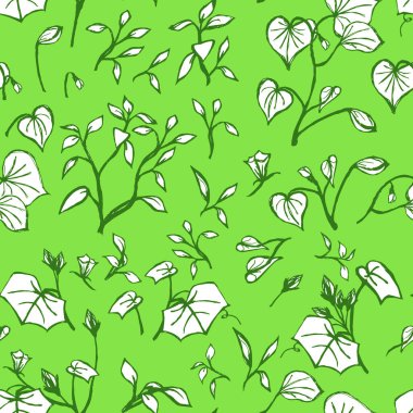 açık yeşil arkaplan dallardan ve yapraklardan pürüzsüz süs