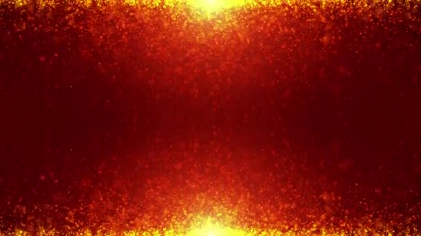 Mirror Golden Red Deeltjes Rain Background Bevat Een Prachtige Animatie — Stockvideo