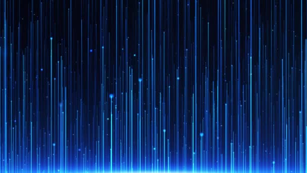 ブルーライトレイズの背景は 壮大なモーショングラフィックスの背景です 青い粒子光上昇 青い粒子ストライプの背景 青い技術ラインライト セレモニーパーティーパフォーマンス背景ビデオ — ストック動画