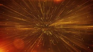 Altın ışınları çizgiler büyüyen muhteşem bir hareket grafik arka plan. Lüks altın parçacık ışık şeritler ilerlemeye devam, ödül töreni akşam kutlama kutlama arka plan video.