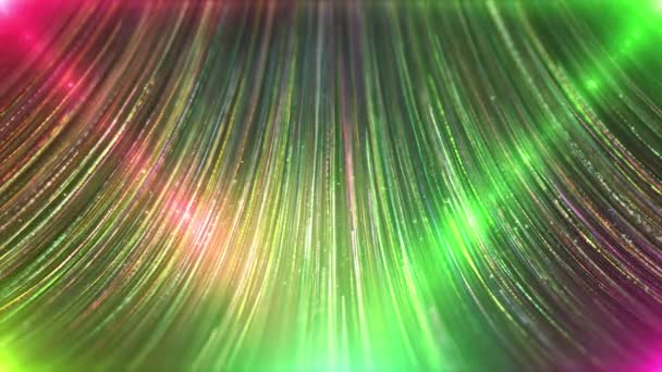 Den Färgglada Partikelstrålar Rising Rörlig Grafik Mångfärgade Partikel Ränder Fortsätter — Stockvideo