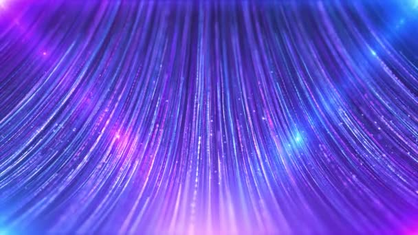 青い夢の粒子線が上昇することは壮大なモーショングラフィックスの背景です 青紫粒子線が上昇し続け エレガントな粒子ストライプの流れ 美しい夢の結婚式のステージの背景 — ストック動画