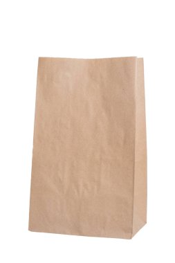 Beyaz arkaplanda kağıt torba