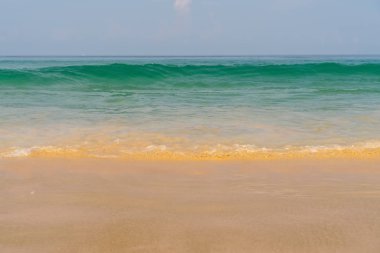 Güneşli bir günde denizde dalga