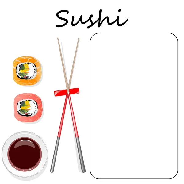 Nigiri Sushi Illustration Dark Background Isolated Top View — Stock Vector