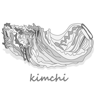 Kimchi, geleneksel Kore yemeği. Resimde beyaz.