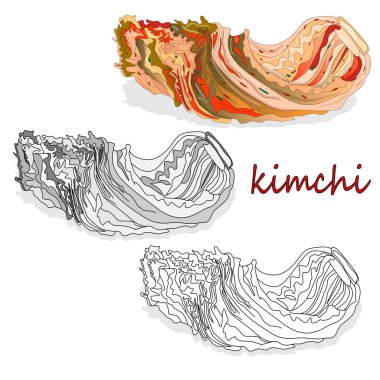 Kimchi, geleneksel Kore yemeği. Resimde beyaz.