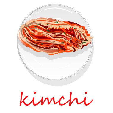 Kimchi, geleneksel Kore yemeği. Resimde beyaz.