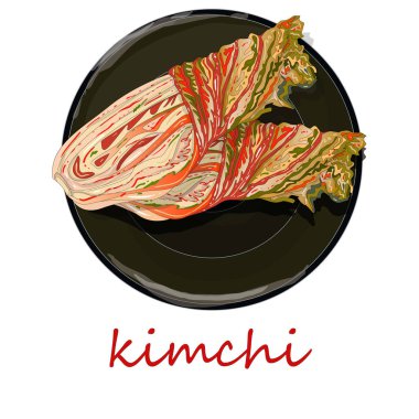 Kimchi, geleneksel Kore yemeği. Resimde beyaz.