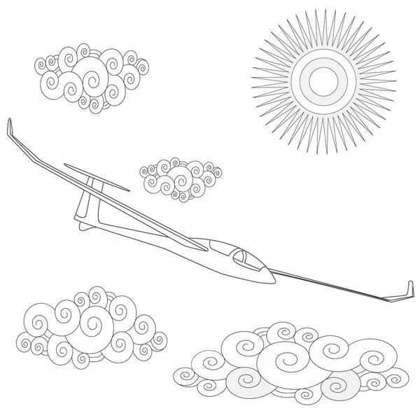 글라이더입니다 하늘에 글라이더의 이미지를 일러스트 — 스톡 벡터