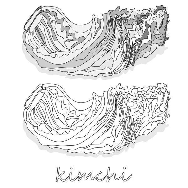 Kimchi Comida Tradicional Coreana Ilustração Sobre Branco —  Vetores de Stock