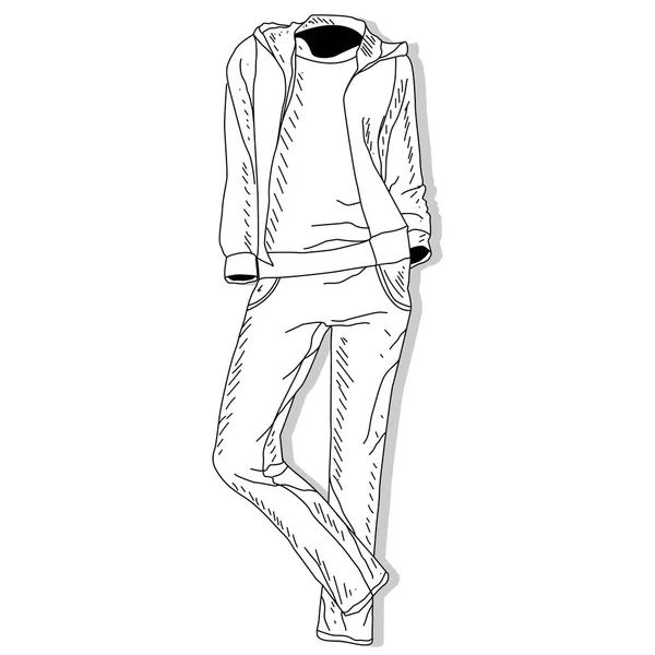 Costume Sport Illustration Vectorielle Isolée Costume Sport Monochrome Sur Blanc — Image vectorielle