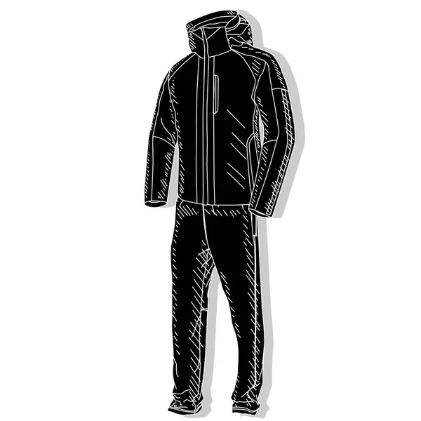 Sport Suit Vector Isolated Illustration Sport Suit Monochrome White — Stock Vector