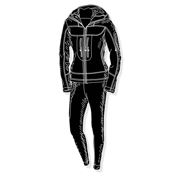 Sportovní Oblek Izolované Vektorové Ilustrace Sportovní Oblek Černobílý Tisk Bílém — Stockový vektor