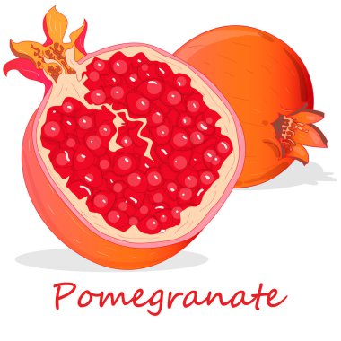 Nar el boğulmak vektör illüstrasyon izole beyaz arka plan üzerinde.