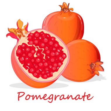 Nar el boğulmak vektör illüstrasyon izole beyaz arka plan üzerinde.