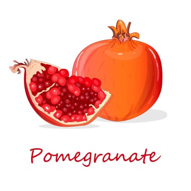 Nar el boğulmak vektör illüstrasyon izole beyaz arka plan üzerinde.