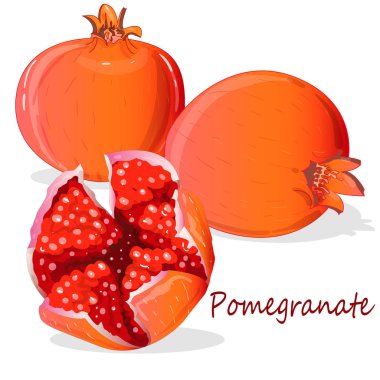 Nar el boğulmak vektör illüstrasyon izole beyaz arka plan üzerinde.