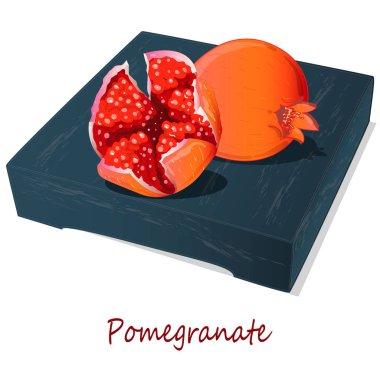 Nar el boğulmak vektör illüstrasyon izole beyaz arka plan üzerinde.