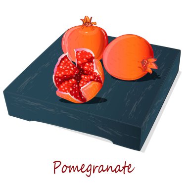 Nar el boğulmak vektör illüstrasyon izole beyaz arka plan üzerinde.