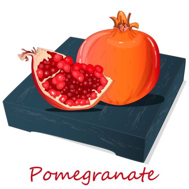 Nar el boğulmak vektör illüstrasyon izole beyaz arka plan üzerinde.