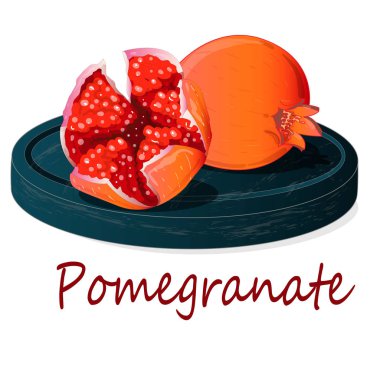 Nar el boğulmak vektör illüstrasyon izole beyaz arka plan üzerinde.