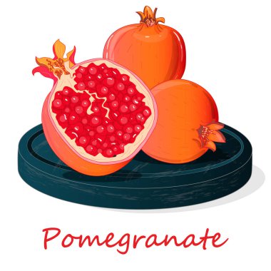 Nar el boğulmak vektör illüstrasyon izole beyaz arka plan üzerinde.