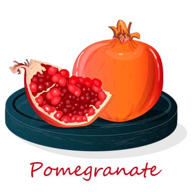 Nar el boğulmak vektör illüstrasyon izole beyaz arka plan üzerinde.