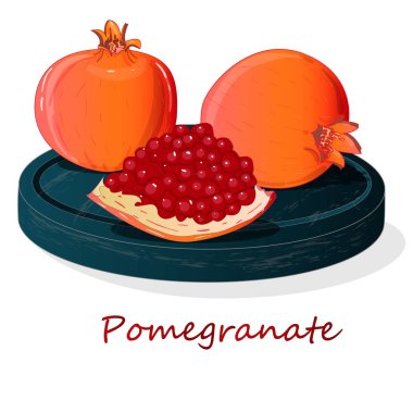 Nar el boğulmak vektör illüstrasyon izole beyaz arka plan üzerinde.