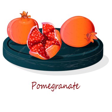 Nar el boğulmak vektör illüstrasyon izole beyaz arka plan üzerinde.