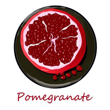 Nar el boğulmak vektör illüstrasyon izole beyaz arka plan üzerinde.