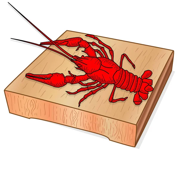 Crayfish Set Dish Vector Illustration White Background — Stock Vector