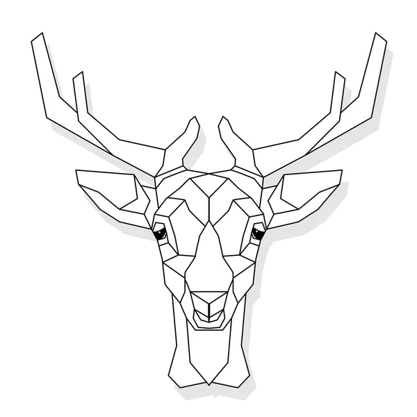 Stylized Deer Head Vector Illustration Isolated White Background — Stock Vector