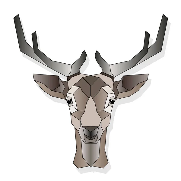 白い背景に分離された様式化された鹿頭ベクトル図 — ストックベクタ