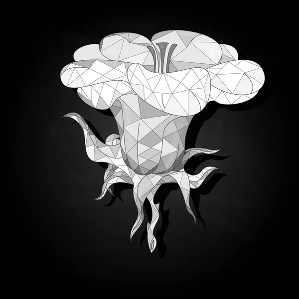 Фантастична Квітка Векторний Набір Ілюстрацій Ізольовано Багатокутна Конструкція — стоковий вектор