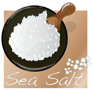 izole deniz tuzu yemek veya spa, seramik kase