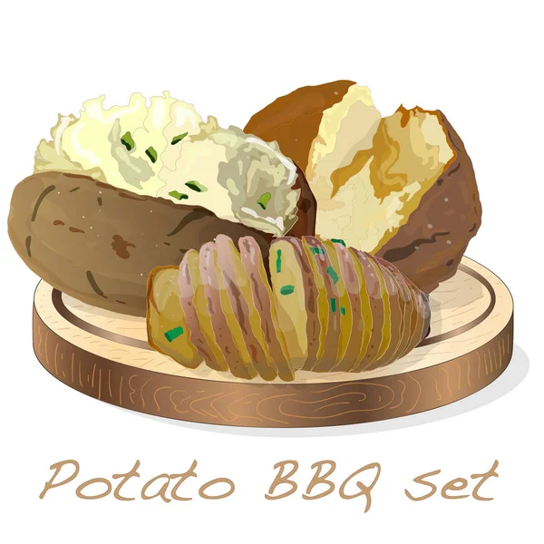 Bbq Set Illustrazione Isolato Bianco — Foto Stock