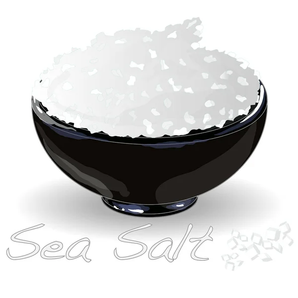 Sea Salt Ceramic Bowl Cooking Spa Isolated — Stock Photo, Image