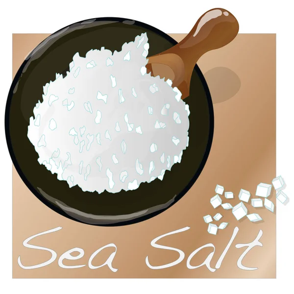 Mořská Sůl Keramické Misky Vaření Nebo Spa Izolované — Stock fotografie