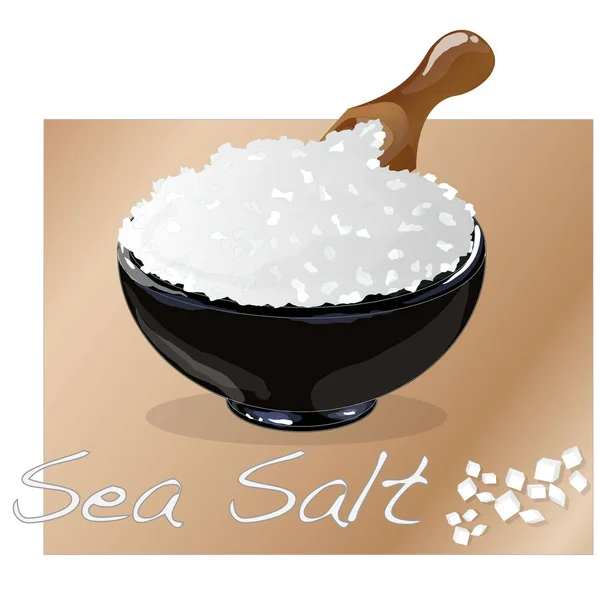 Sól Morska Miska Ceramiczna Gotowania Lub Spa Białym Tle — Zdjęcie stockowe