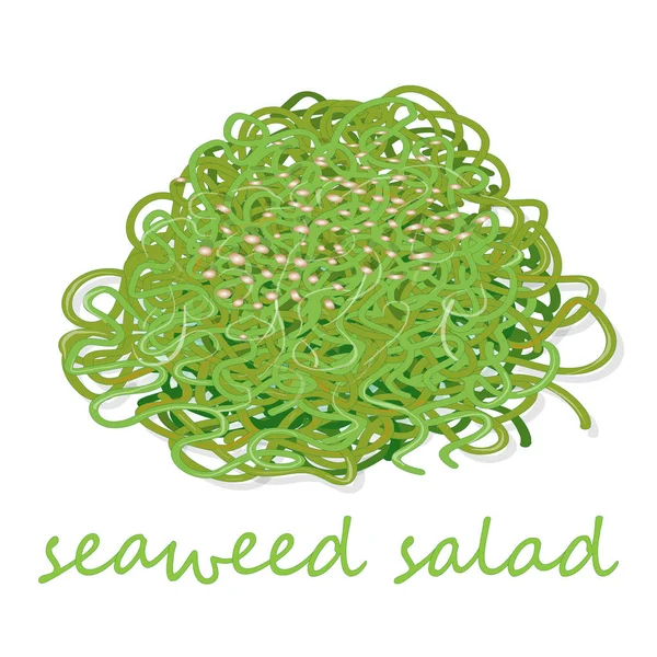 Traditional Japanese Chuka Seaweed Salad Illustration Isolated White — Stock Photo, Image