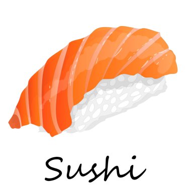 Nigiri suşi illüstrasyon izole beyaz bir arka plan üzerinde