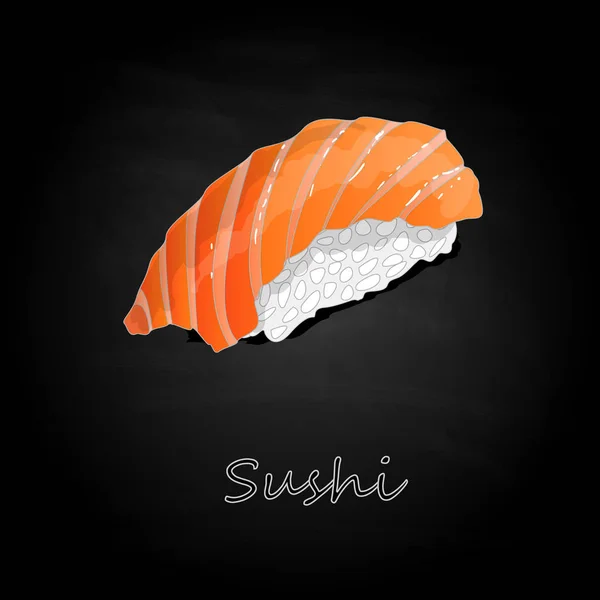 Nigiri Sushi Ilustración Sobre Fondo Oscuro Aislado —  Fotos de Stock